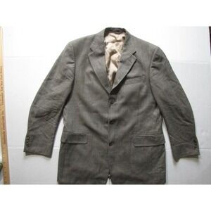 Hart Schaffner Marx Blazer Mens Large Gray Houndstooth Sport Coat USA Classic